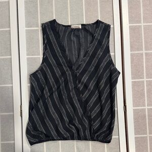 Sienna Sky Black and Gray Striped Blouse